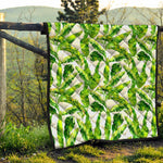 Tropical Banana Leaves Pattern Print Quilt