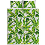 Tropical Banana Leaves Pattern Print Quilt Bed Set