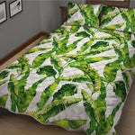 Tropical Banana Leaves Pattern Print Quilt Bed Set
