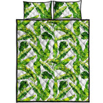 Tropical Banana Leaves Pattern Print Quilt Bed Set
