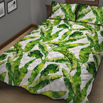 Tropical Banana Leaves Pattern Print Quilt Bed Set