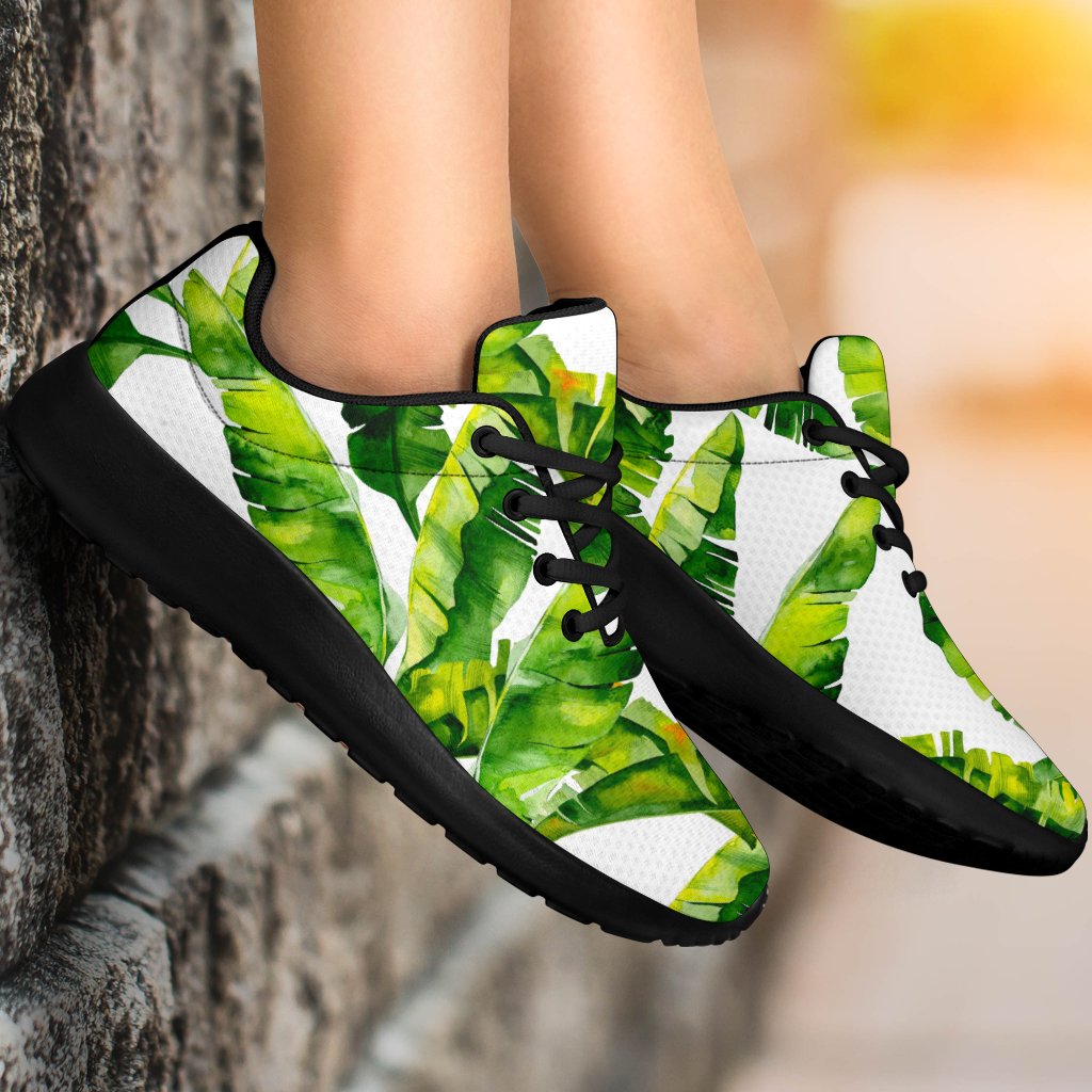 Tropical Banana Leaves Pattern Print Sport Shoes GearFrost