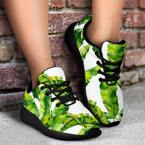 Tropical Banana Leaves Pattern Print Sport Shoes GearFrost