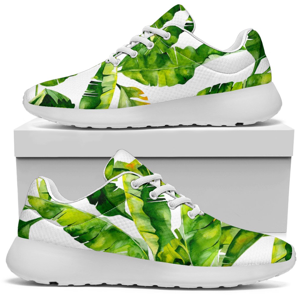 Tropical Banana Leaves Pattern Print Sport Shoes GearFrost