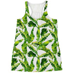 Tropical Banana Leaves Pattern Print Women's Racerback Tank Top