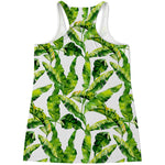 Tropical Banana Leaves Pattern Print Women's Racerback Tank Top