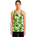 Tropical Banana Leaves Pattern Print Women's Racerback Tank Top