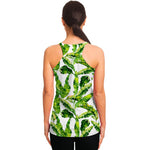 Tropical Banana Leaves Pattern Print Women's Racerback Tank Top