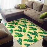 Tropical Banana Palm Leaf Pattern Print Area Rug GearFrost