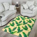 Tropical Banana Palm Leaf Pattern Print Area Rug GearFrost