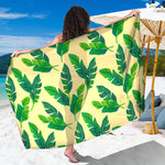 Tropical Banana Palm Leaf Pattern Print Beach Sarong Wrap