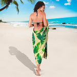 Tropical Banana Palm Leaf Pattern Print Beach Sarong Wrap