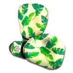 Tropical Banana Palm Leaf Pattern Print Boxing Gloves