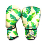 Tropical Banana Palm Leaf Pattern Print Boxing Gloves