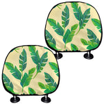 Tropical Banana Palm Leaf Pattern Print Car Headrest Covers