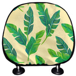 Tropical Banana Palm Leaf Pattern Print Car Headrest Covers