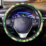 Tropical Banana Palm Leaf Pattern Print Car Steering Wheel Cover