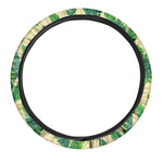 Tropical Banana Palm Leaf Pattern Print Car Steering Wheel Cover