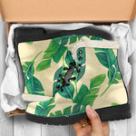 Tropical Banana Palm Leaf Pattern Print Comfy Boots GearFrost