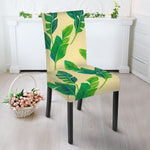 Tropical Banana Palm Leaf Pattern Print Dining Chair Slipcover