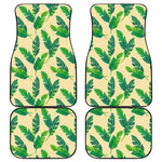 Tropical Banana Palm Leaf Pattern Print Front and Back Car Floor Mats