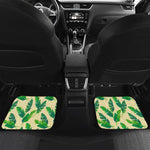 Tropical Banana Palm Leaf Pattern Print Front and Back Car Floor Mats