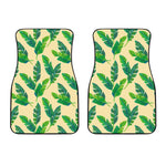 Tropical Banana Palm Leaf Pattern Print Front Car Floor Mats
