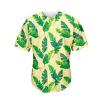 Tropical Banana Palm Leaf Pattern Print Men's Baseball Jersey