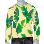 Tropical Banana Palm Leaf Pattern Print Men's Crewneck Sweatshirt GearFrost
