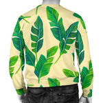 Tropical Banana Palm Leaf Pattern Print Men's Crewneck Sweatshirt GearFrost