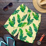 Tropical Banana Palm Leaf Pattern Print Men's Shorts