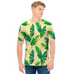Tropical Banana Palm Leaf Pattern Print Men's T-Shirt
