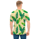 Tropical Banana Palm Leaf Pattern Print Men's T-Shirt