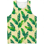 Tropical Banana Palm Leaf Pattern Print Men's Tank Top