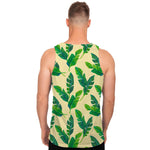 Tropical Banana Palm Leaf Pattern Print Men's Tank Top