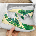 Tropical Banana Palm Leaf Pattern Print Mesh Knit Shoes GearFrost