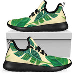 Tropical Banana Palm Leaf Pattern Print Mesh Knit Shoes GearFrost