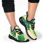 Tropical Banana Palm Leaf Pattern Print Mesh Knit Shoes GearFrost