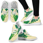 Tropical Banana Palm Leaf Pattern Print Mesh Knit Shoes GearFrost