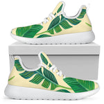 Tropical Banana Palm Leaf Pattern Print Mesh Knit Shoes GearFrost
