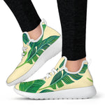 Tropical Banana Palm Leaf Pattern Print Mesh Knit Shoes GearFrost