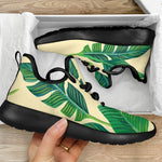 Tropical Banana Palm Leaf Pattern Print Mesh Knit Shoes GearFrost