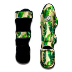 Tropical Banana Palm Leaf Pattern Print Muay Thai Shin Guard