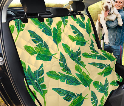 Tropical Banana Palm Leaf Pattern Print Pet Car Back Seat Cover