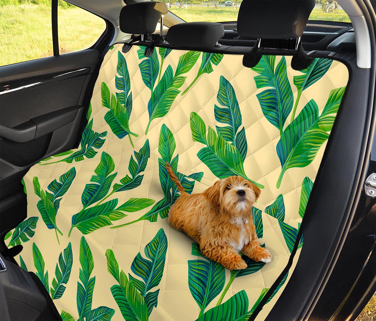 Tropical Banana Palm Leaf Pattern Print Pet Car Back Seat Cover