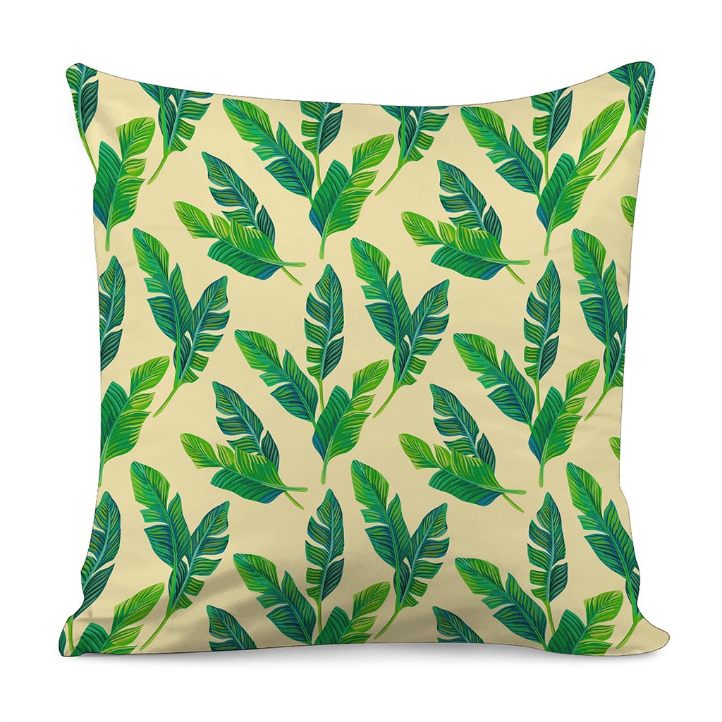 Tropical Banana Palm Leaf Pattern Print Pillow Cover