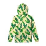 Tropical Banana Palm Leaf Pattern Print Pullover Hoodie