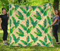 Tropical Banana Palm Leaf Pattern Print Quilt