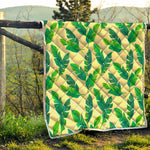 Tropical Banana Palm Leaf Pattern Print Quilt