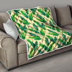 Tropical Banana Palm Leaf Pattern Print Quilt